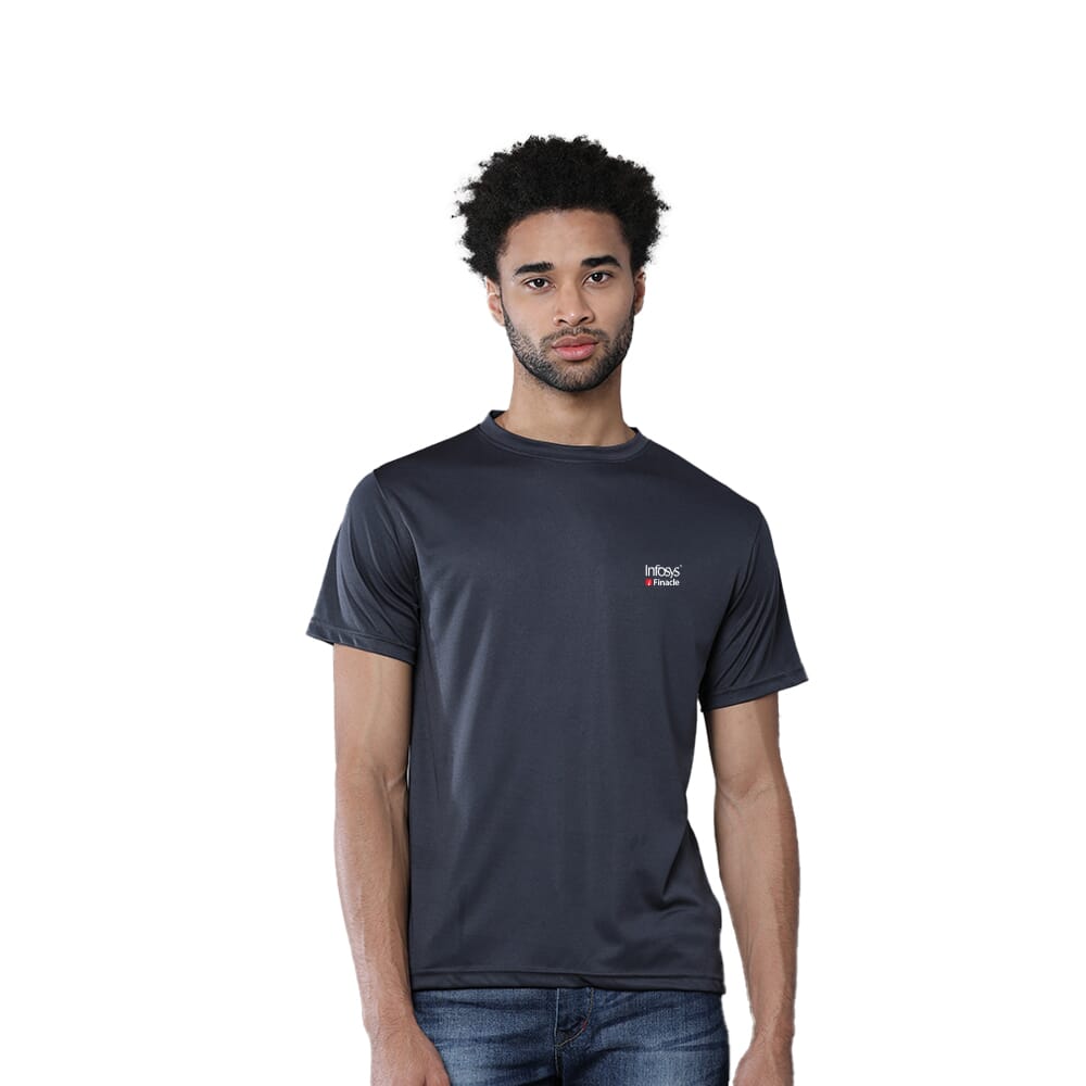 GB Unisex Dry Fit Round Neck T-shirt - Charcoal Gray